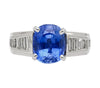 4.71 Carat Oval Cut Sri Lanka Sapphire and Diamond 18K White Gold Ring