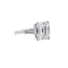 4.78 Carat Asscher & Tapered Baguette Diamond Platinum 3 Stone Engagement Ring