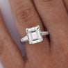 4.78 Carat Asscher & Tapered Baguette Diamond Platinum 3 Stone Engagement Ring