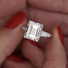 4.78 Carat Asscher & Tapered Baguette Diamond Platinum 3 Stone Engagement Ring