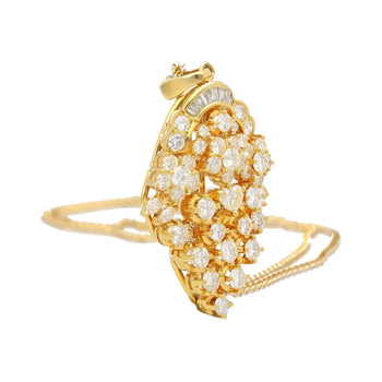 5 CTTW Diamond Cluster Multi Cut Pendant in 18K Yellow Gold Necklace – Assay Jewelers