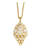 5 CTTW Diamond Cluster Multi Cut Pendant in 18K Yellow Gold Necklace