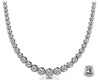 5 Carat Diamond Platinum Graduated Tennis Choker Necklace 16"