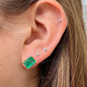 5 Carat Emerald Cut Emerald 14K Gold Stud Earrings