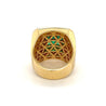 5 Carat Colombian Emerald Mens Ring With Round Diamond Halo in 18k Yellow Gold - Rings