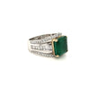 4.70 Carat Natural Emerald and Diamond 14k White Gold Ring - Rings