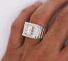 5 Carat Radiant Cut White and Blue Lab Grown Diamond Mens Ring