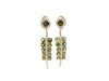 5 Carat Round Cut Green Tourmaline and Diamond Dangle Drop Earrings