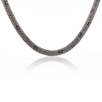50 Carat Round Cut Diamond Cylinder Undulating Necklace in 18k – Assay Jewelers
