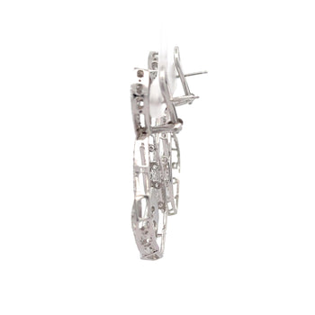 5.1 Carat Pave Diamond 14K White Gold Open Clip-On Drop Earrings – Assay Jewelers