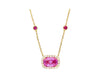 5.10 Carat No Heat Ceylon Pink Sapphire East West Floating Necklace