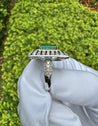 5.17 Carat Colombian Emerald & Baguette Diamond Rectangle Art Deco Frame Ring