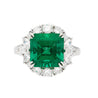 5.20 carat Minor Oil Colombian Emerald and Diamond Halo Ring-Assay Jewelers-ASSAY