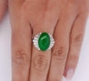 5.32 Carat Natural Jadeite Jade and Diamond Filigree Platinum Ballerina Ring