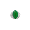 5.32 Carat Natural Jadeite Jade and Diamond Filigree Platinum Ballerina Ring