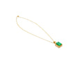 5.42 Carat Natural Emerald Pendant Necklace with Yellow Diamond Halo in 18k Gold