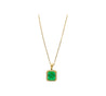 5.42 Carat Natural Emerald Pendant Necklace with Yellow Diamond Halo in 18k Gold