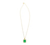 5.42 Carat Natural Emerald Pendant Necklace with Yellow Diamond Halo in 18k Gold-Necklace-ASSAY