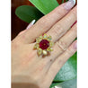 5.46 Carat Burma Ruby No Heat AGL Certified and Fancy Yellow Diamond Ring