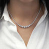 5.5 Carat Diamond White Gold Graduated Riviera Cupcake Tennis Necklace