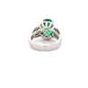 5.5 Carat Oval Cut Emerald & Diamond 18K White Gold Filigree Crossover Ring