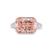 5.54 Carat Fancy Intense Pink Lab Grown Diamond Half Bezel Ring
