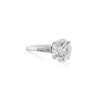 5.58 Carat G/I1 Round Cut Diamond & Baguette Side 3 Stone Engagement Ring