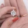 5.58 Carat G/I1 Round Cut Diamond & Baguette Side 3 Stone Engagement Ring