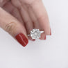 5.58 Carat G/I1 Round Cut Diamond & Baguette Side 3 Stone Engagement Ring