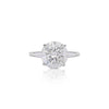 5.58 Carat G/I1 Round Cut Diamond & Baguette Side 3 Stone Engagement Ring