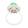 5.74 Carat Grade A Green Jade with Round-Cut Diamond Halo Ring