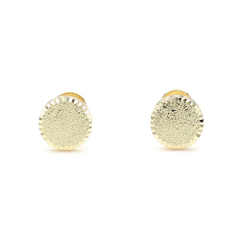 5mm Frosted Matte Round Screw Back 14K Gold Stud Earrings