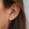 5mm Half Sphere Ball 14K Gold Diamond Cut Studs