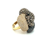 6 Carat TW Black, Brown, & White Diamond Cluster Flower Ring in 18K Yellow Gold-Rings-ASSAY