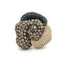 6 Carat TW Black, Brown, & White Diamond Cluster Flower Ring in 18K Yellow Gold-Rings-ASSAY