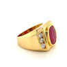 6.20 Carat GRS certified Ruby Mens Ring in 14k Yellow Gold - Rings