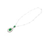 6.42 Carat Floating Emerald with Diamond & Emeralds in 18K Pendant Necklace