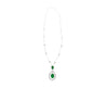 6.42 Carat Oval Emerald Drop & Diamond Halo Pendant Necklace