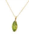 6.88 Carat Peridot Pendant Necklace in 14K Yellow Gold Rope Chain