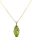 6.88 Carat Peridot Pendant Necklace in 14K Yellow Gold Rope Chain