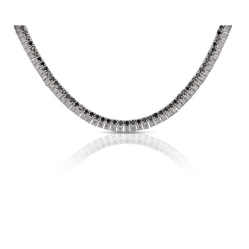 7 Carat Black and White Diamond Two Strand Necklace in 18k White Gold – Assay Jewelers