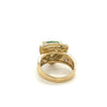 7 Carat Trilliant Cut Watermelon Green Tourmaline with Diamond Sides in 18K Gold 2 Tone Ring-Semi Precious Jewelry-ASSAY