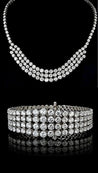 75ct Round Diamond Platinum Tennis Necklace & Bracelet Set