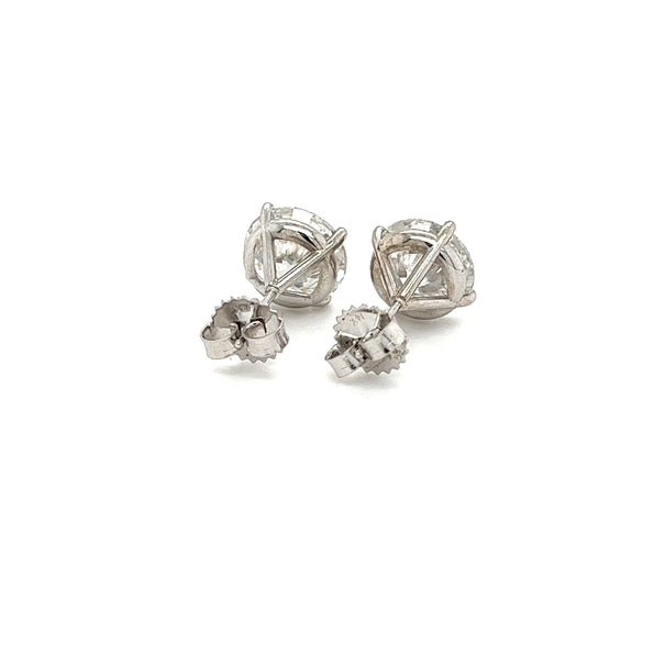 7.03 Carat Total Lab Grown CVD Diamond Martini Stud Earrings in 14K White Gold