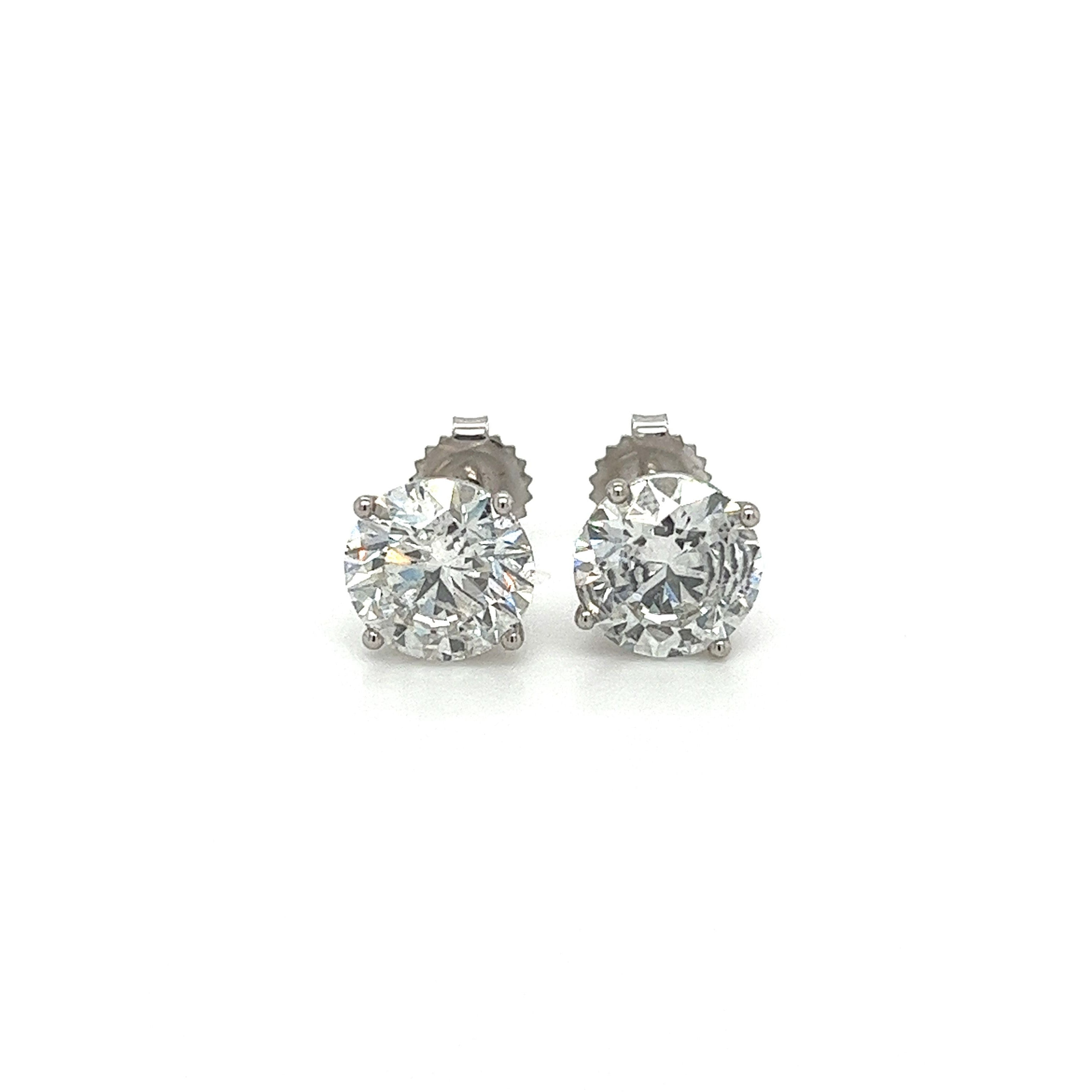 7.03 Carat Total Lab Grown CVD Diamond Martini Stud Earrings in 14K White Gold-Rings-ASSAY