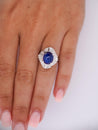 7.04 Carat Blue Star Sapphire and Diamond Platinum Ballerina Ring