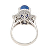 7.04 Carat Star Sapphire and Diamond Platinum Ballerina Ring