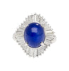 7.04 Carat Blue Star Sapphire and Diamond Platinum Ballerina Ring