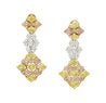 7.50 Carats Tricolor Diamond Drop Earrings in 18K White, Yellow & Rose Gold