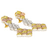 7.50ct Tricolor Diamond Drop Earrings in 18K White, Yellow, Rose Gold